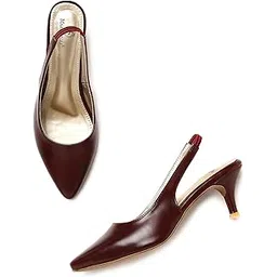 marc loire Women Slip on Kitten Heel Pumps for Office Wear-picture-46