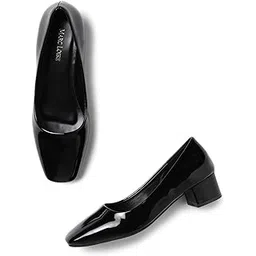 marc loire Women Square Toe Solid Block Heel Pumps for Office, Party and Formal Wear-picture-24