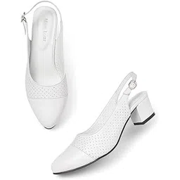 marc loire Women's Pointed Toe Block Heel Pumps for Office, Party and Formal Occasions-picture-15