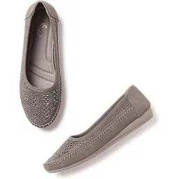 marc loire Women’s Rhinestone Embellished Flat Ballerinas | Slip-On Round Toe Ballet Flats | Comfortable Western Style Casual & Party Footwear-picture-43