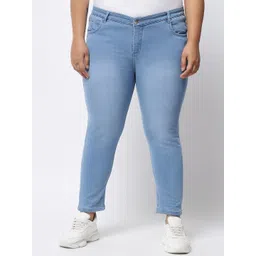 MARC LOUIS Women Blue Mid Rise Light Fade Cotton Jeans-picture-14