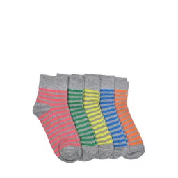 Marc Kids Unisex Pack of 5 Striped Ankle-Length Socks-picture-55