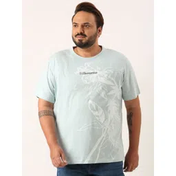 MARCA Bold Men Plus Size Floral Printed Round Neck Cotton T-shirt-picture-15