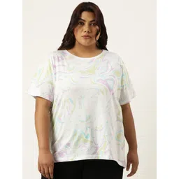 MARCA Bold Plus Size Abstract Printed Round Neck Bio Finish Cotton Regular T-shirt-picture-27