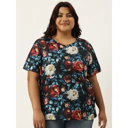 MARCA Bold Plus Size Floral Printed Round Neck Bio Finish Regular T-shirt-picture-12