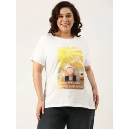MARCA Bold Women Plus Size Graphic Printed Round Neck Cotton T-shirt-picture-28