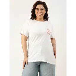 MARCA Bold Women Plus Size Graphic Printed Round Neck Cotton T-shirt-picture-31