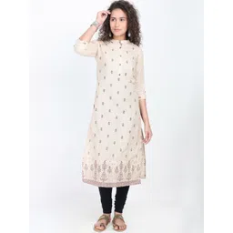 Marcia Women Beige Ethnic Motifs Printed Kurta image 1