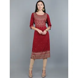 Marcia Women Maroon Ethnic Motifs Printed Kurta-picture-22