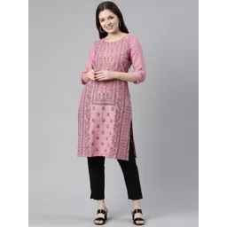 Marcia Women Pink Geometric Thread Work Kurta-picture-14