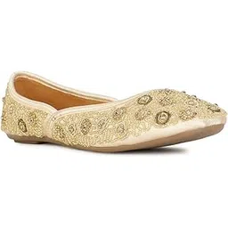 marie claire Bata Red Label Women's Peach Flat E 23 Festive (5598030_Gold_6 UK)-picture-40