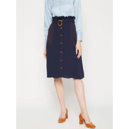 Marie Claire Blue A-Line Midi Skirt-picture-35