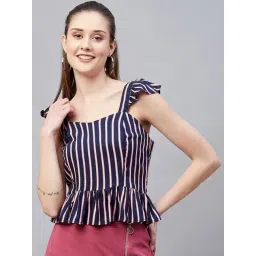 Marie Claire Blue Striped Peplum Top-picture-30