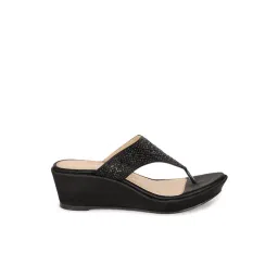 Marie Claire by Bata Women's Black Thong Wedges-picture-27