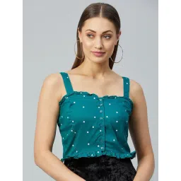 Marie Claire Green Printed Crop Top-picture-20