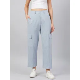 Marie Claire Light Blue High Rise Regular Fit Cargos-picture-42