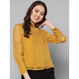 Marie Claire Mustard Yellow Lace Inserts Top-picture-30