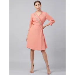 Marie Claire Peach Wrap Dress-picture-42