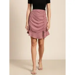 Marie Claire Pink A-Line Mini Skirt-picture-23