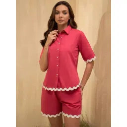 Marie Claire Pink Cotton Regular Fit Shirt-picture-34