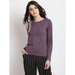 Marie Claire Purple Textured Top-picture-41