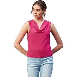 marie claire Women's Solid Slim Fit Blouse-picture-12
