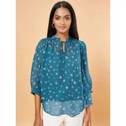 Marigold Lane Blue Cotton Printed Top-picture-18