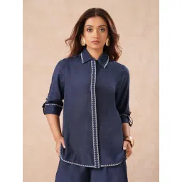 Marigold Lane Blue Cotton Regular Fit Shirt-picture-36