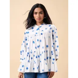 Marigold Lane Blue Cotton Relaxed Fit Printed Top-picture-23