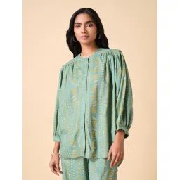 Marigold Lane Blue Loose Fit Printed Top-picture-33