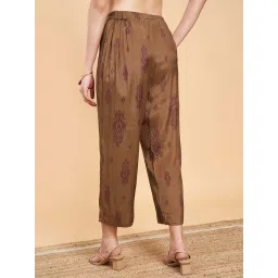 MARIGOLD LANE Brown Cotton Print Pant image 2