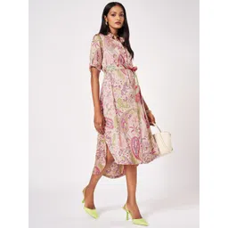 Marigold Lane Ethnic Motifs Printed Fit & Flare Midi Dress-picture-19