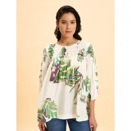 Marigold Lane Green Cotton Regular Fit Printed Top-picture-44