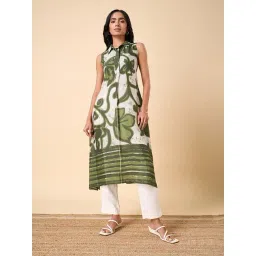 Marigold Lane Green Regular Fit Printed Kurta-picture-11