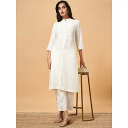 Marigold Lane Mandarin Collar Pleated Straight Kurta-picture-40