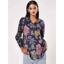 Marigold Lane Navy Printed Shirt-picture-35