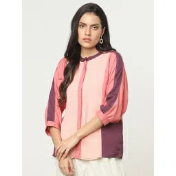 Marigold Lane Pink Color-Block Top-picture-35