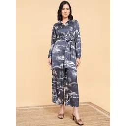 Marigold Lane Shirt Collar Printed Tunic With Palazzos-picture-40