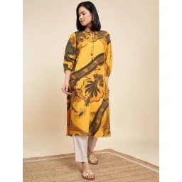 Marigold Lane Yellow Printed A-Line Kurta-picture-40