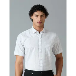 MARK & ALBERT India Slim Fit Checked Spread Collar Cotton Formal Shirt-picture-12