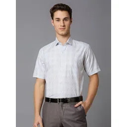 MARK & ALBERT Men India Slim Fit Spread Collar Checked Cotton Formal Shirt-picture-18