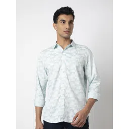 MARK & ALBERT Men India Slim Fit Spread Collar Geometric Printed Cotton Casual Shirt-picture-25