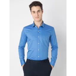 MARK & ALBERT Men India Slim Fit Spread Collar Solid Cotton Formal Shirt-picture-34