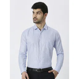 MARK & ALBERT Men India Slim Spread Collar Micro Checked Cotton Formal Shirt-picture-10