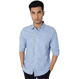 mark & albert Men's Blue Linen Shirt-picture-45
