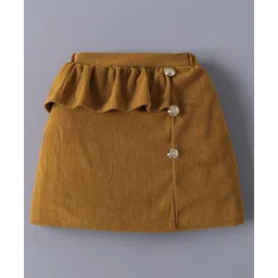 Mark & Mia A-LIne Solid Color Skirt with Frill Detailing - Brown-picture-27