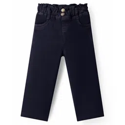 Mark & Mia Cotton Lycra Full Length Denim Jeans with Paper Bag Waistband Solid Colour - Black-picture-16