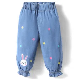 Mark & Mia Cotton Lycra Full Length Jeans with Bunny Print - Light Blue-picture-32