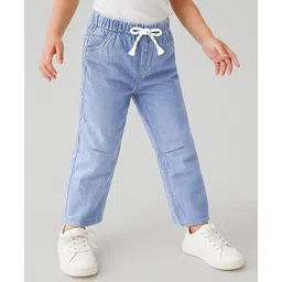 Mark & Mia Cotton Lycra Full Length Solid Color Jeans - Light Blue-picture-24