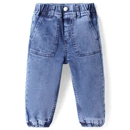 Mark & Mia Denim Knit Full Length Jeans With Pocket Detailing - Blue-picture-19